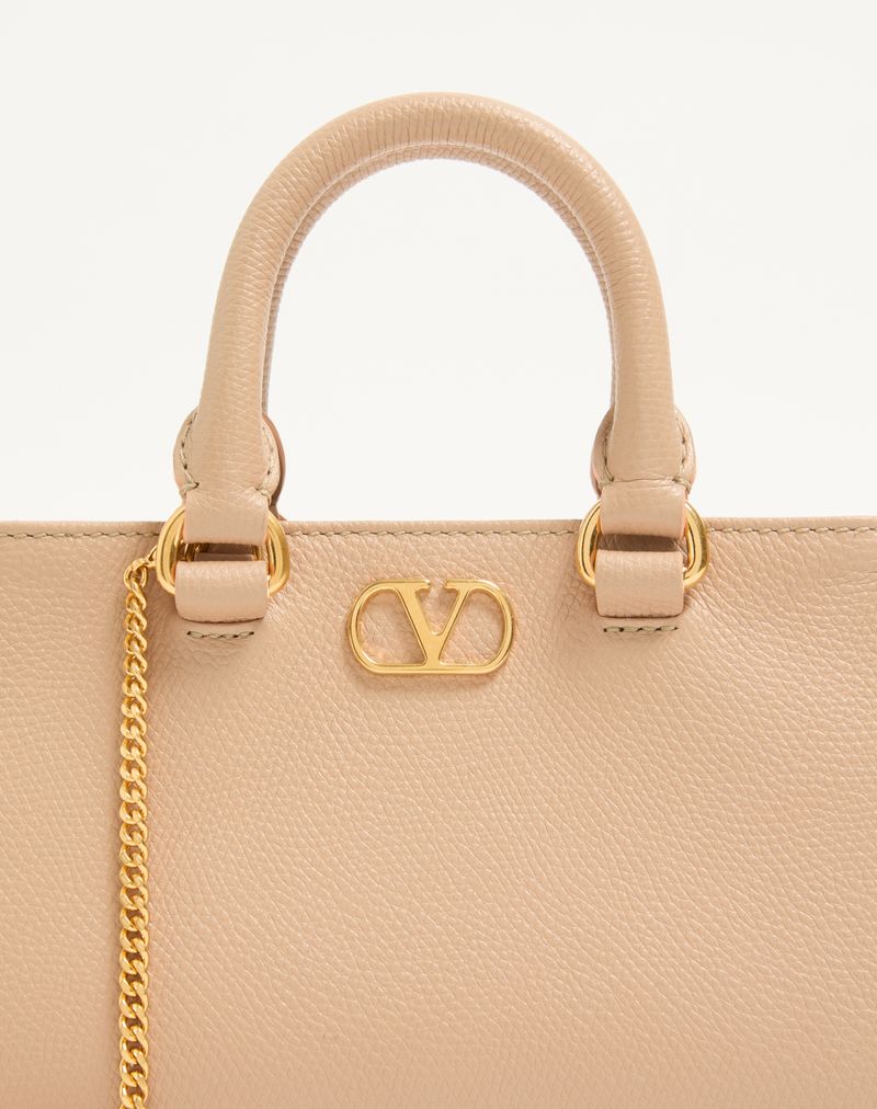Bolsa Mini VLogo Signature em couro de bezerro granulado