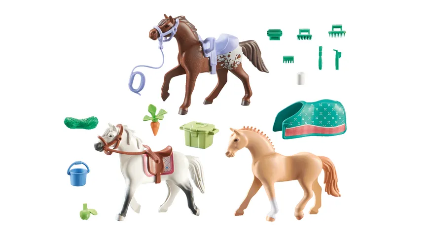 PLAYMOBIL 71356 - Horses of Waterfall - 3 Pferde: Morgan, Quarter Horse & Shagya Araber