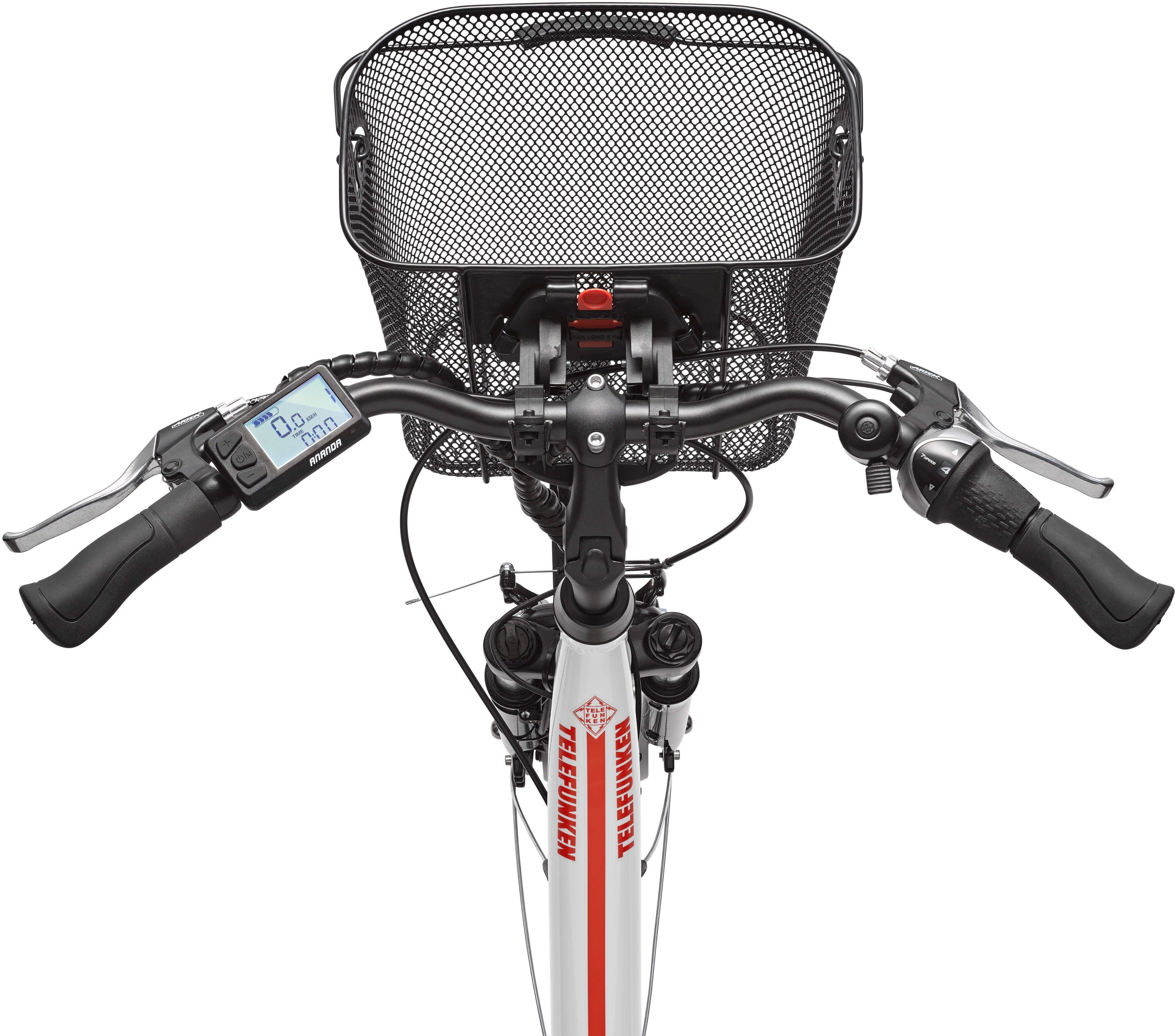 Telefunken E-Bike RC657 Multitalent, 7 Gang Shimano Nexus Schaltwerk, Nabenschaltung, Frontmotor, 468 Wh Batterie