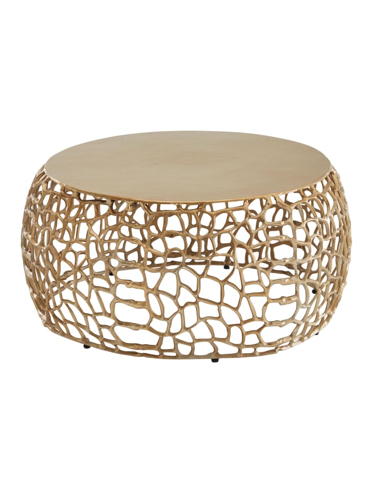 KADIMA DESIGN Couchtisch Ast-Design | Metall Gold, 66x66cm, Rund in Gold günstig kaufen onesize