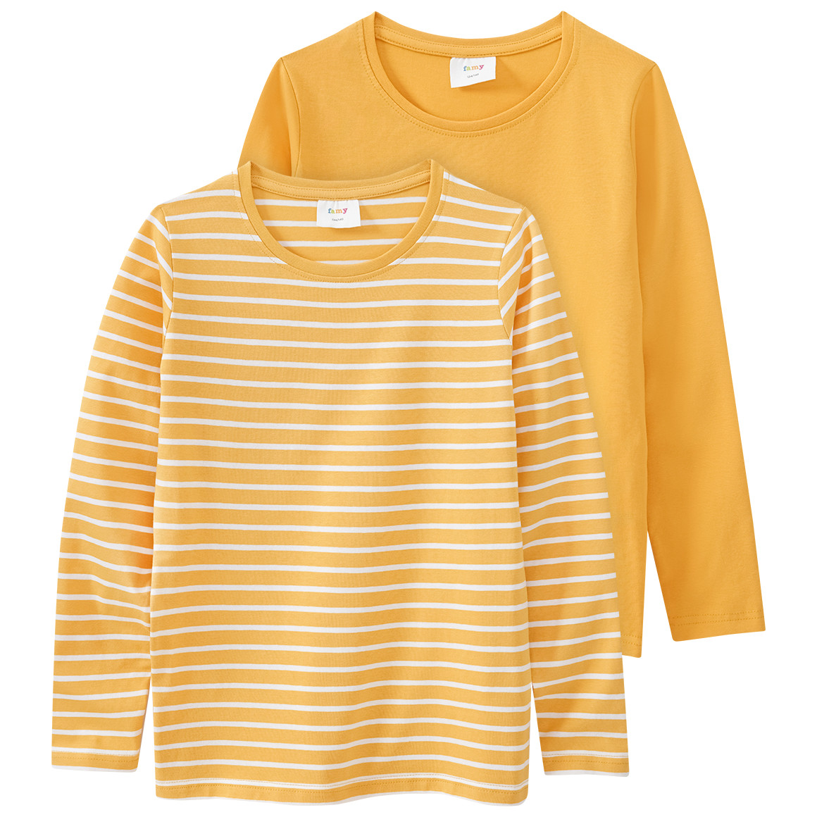 2 Mädchen Langarmshirts im Basic-Style