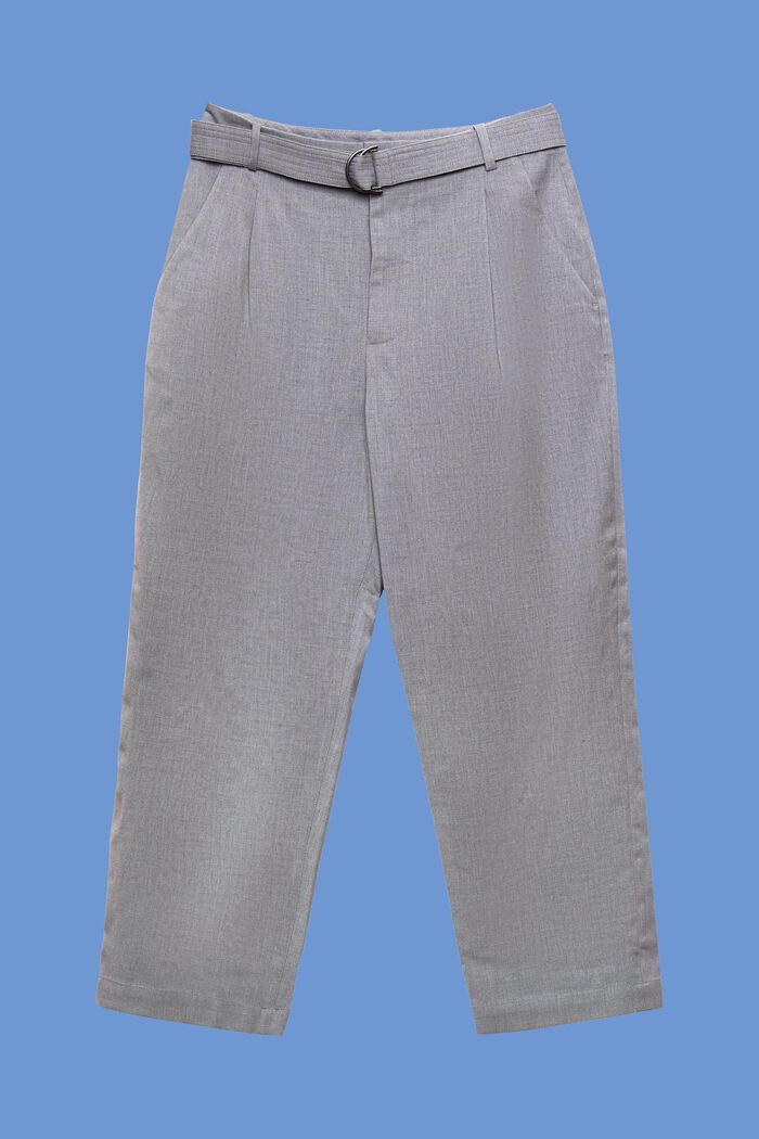 Hose mit weitem Bein und Gürtel, Wollmix