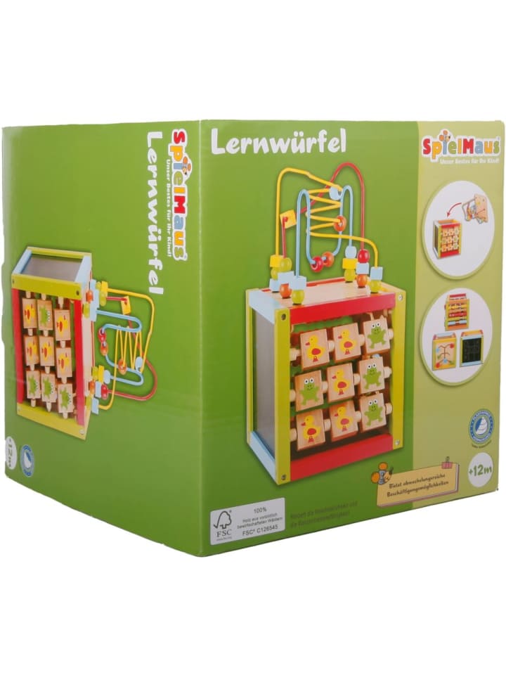 Spielmaus Holz Lernwürfel inklusive Motorikspiel, ab 12 Monate günstig kaufen onesize