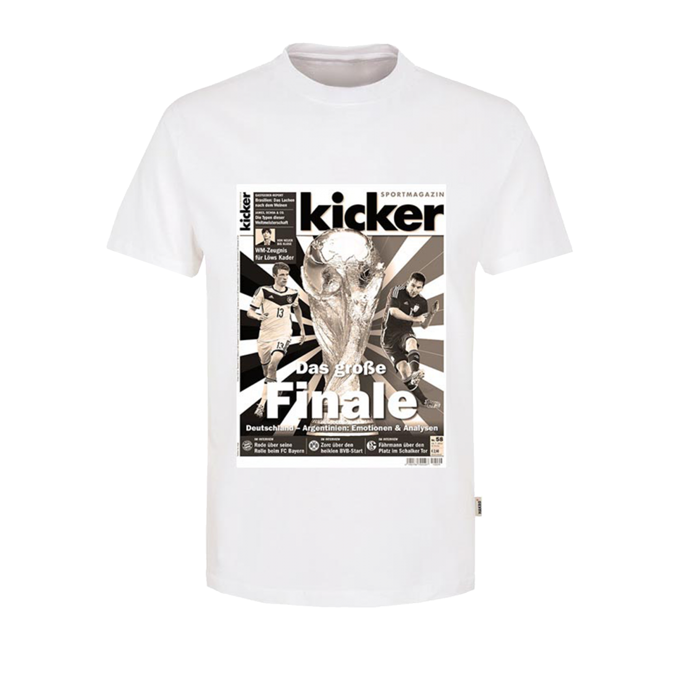 kicker Cover T-Shirt WM 2014 Weiss F01