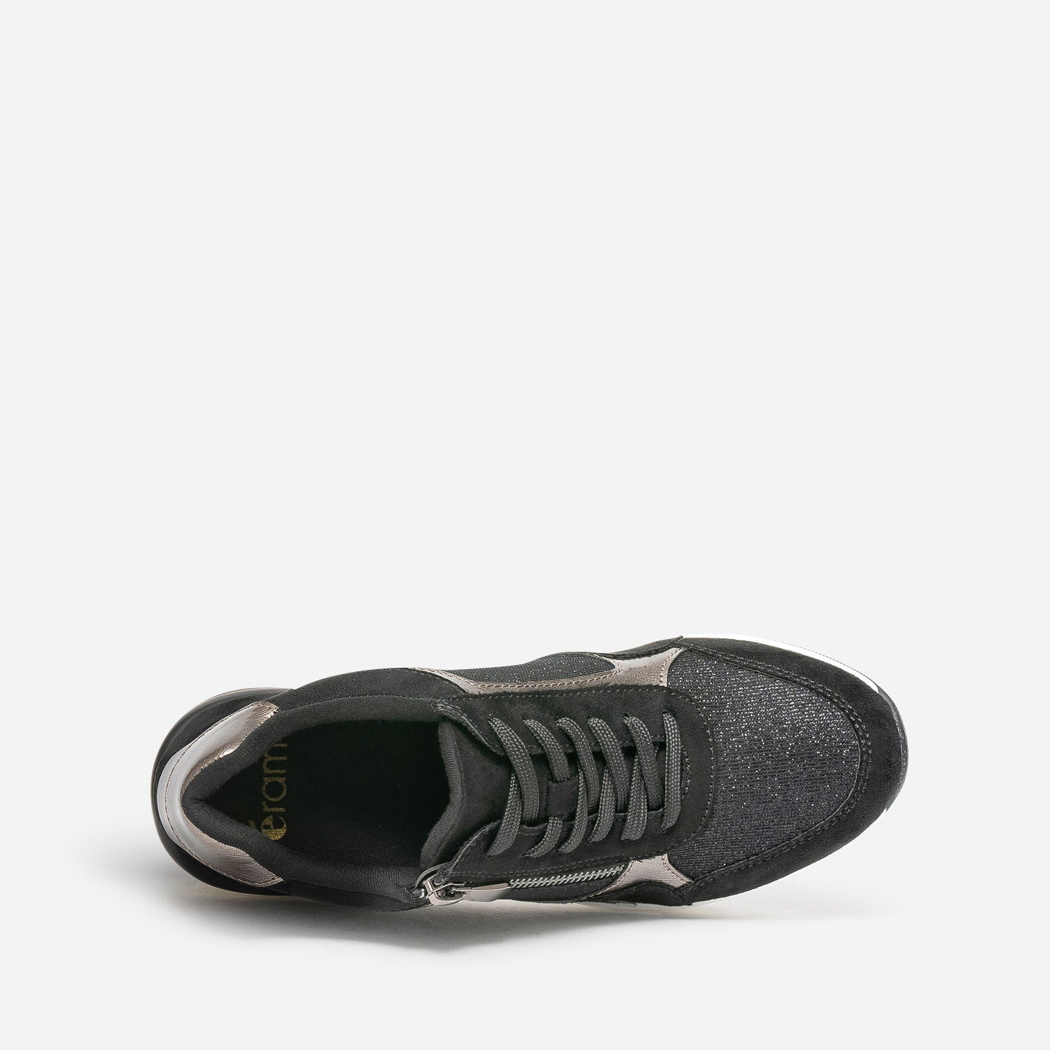 Tennis compensée noire détails bronze