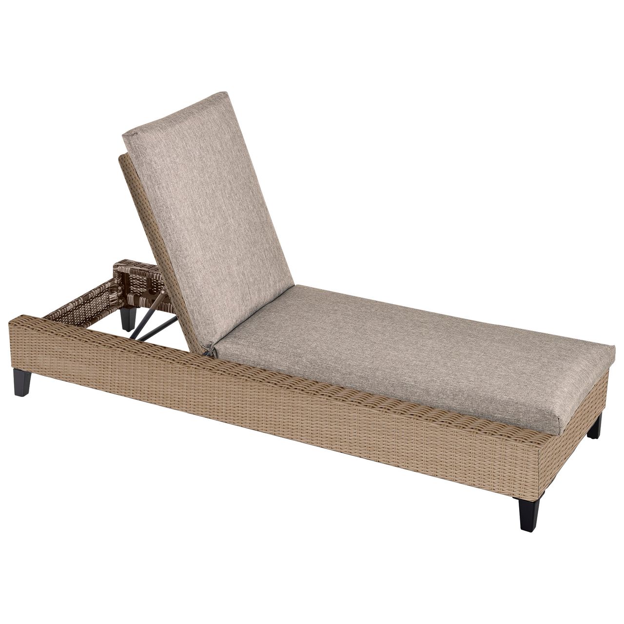 Outsunny Gartenliege Sonnenliege 5-stufig verstellbar Gartenmöbel Stahl Khaki
