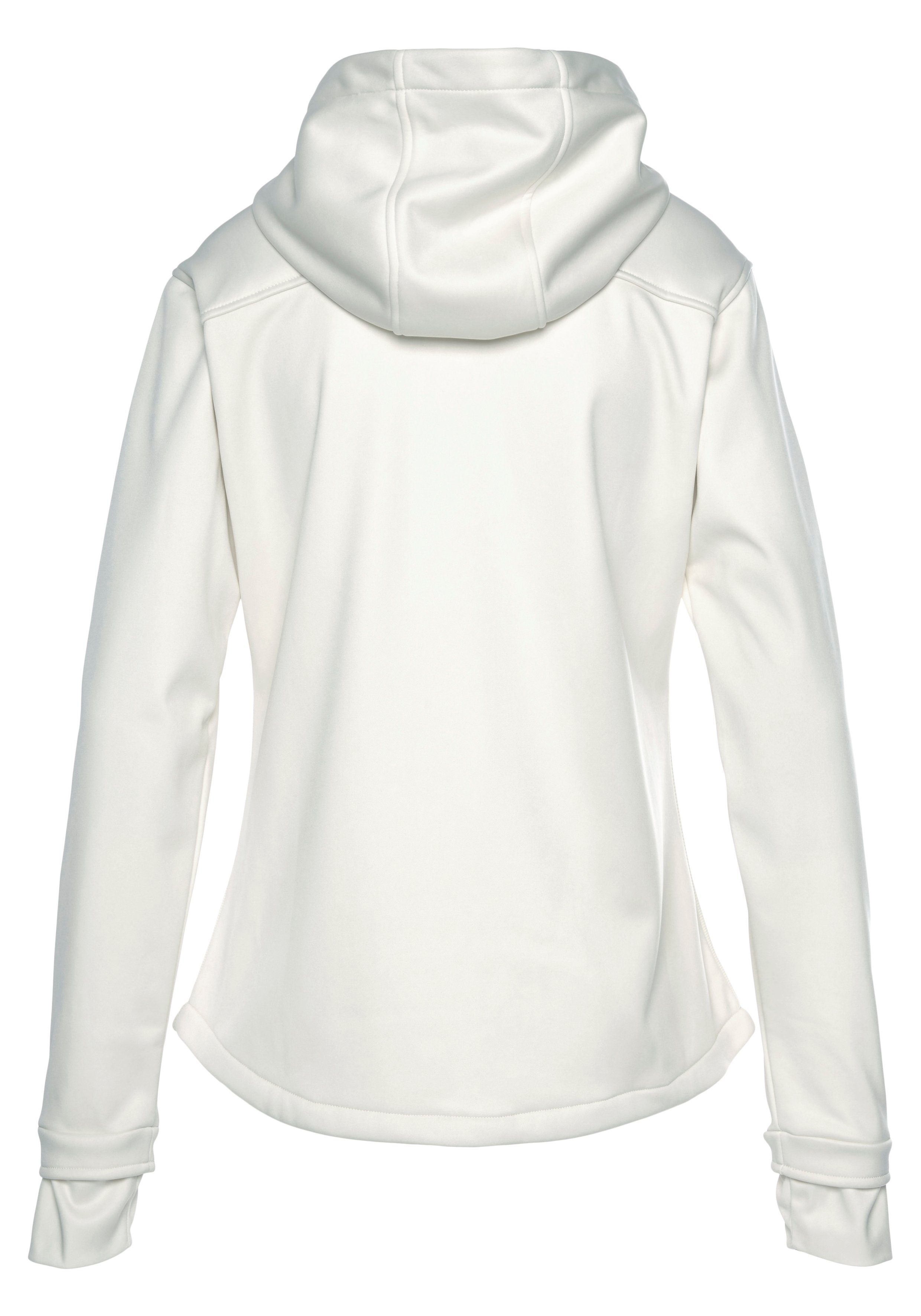 Bench. Softshelljacke ideal zum Wandern mit regulierbarer Kapuze und Reißverschlusstaschen