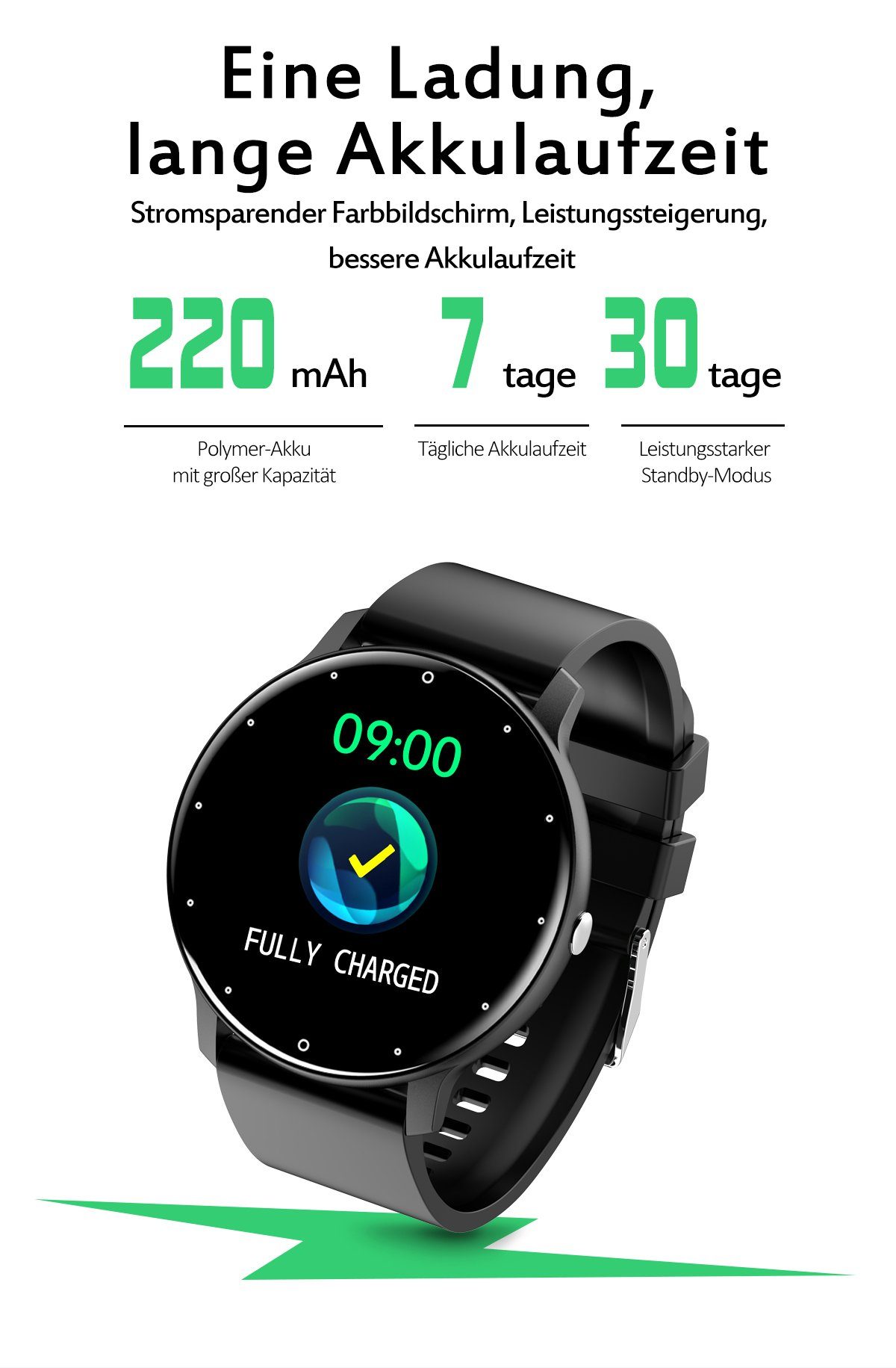 Bothergu Smartwatch, 1.3 touchscreen smart band männer frauen pulsmesser