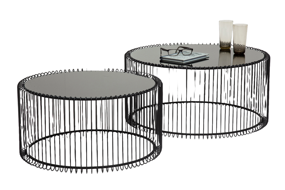KARE Couchtisch Wire 2er Set Schwarz