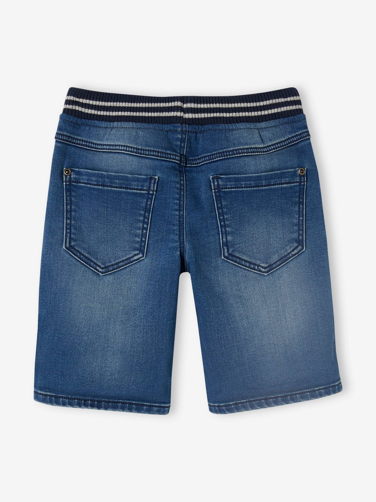 Vertbaudet Jungen Shorts mit Schlupfbund, Denim-Look - blue stone