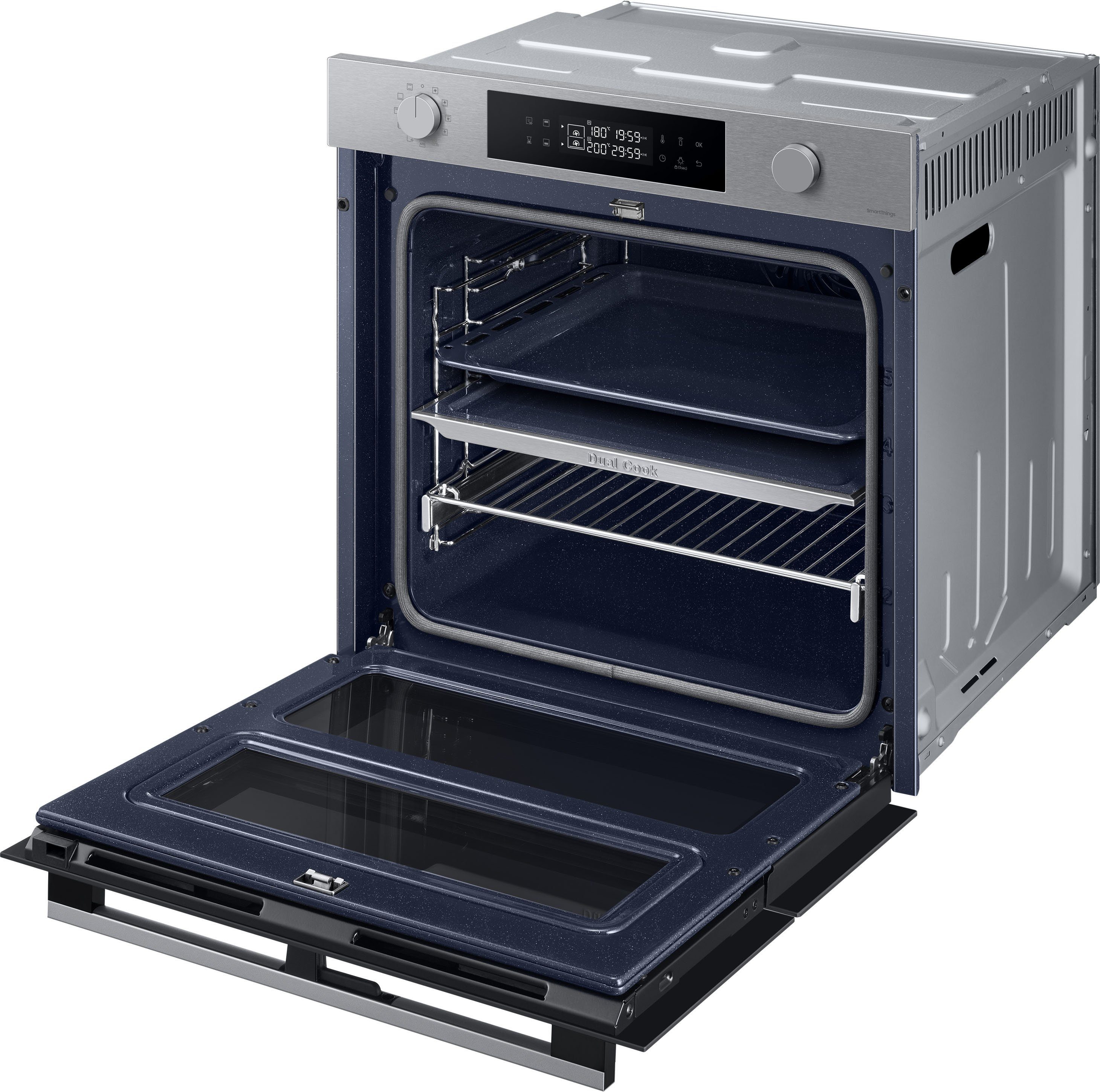 Samsung Pyrolyse Backofen NV7B4530ZAS, Pyrolyse-Selbstreinigung, Dual Cook Flex – Ein Ofen. Zwei Garräume. Maximale Flexibilität.