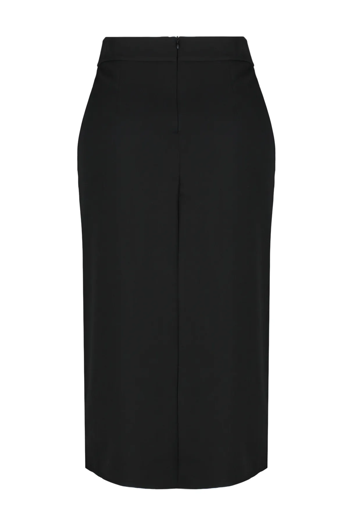 Trendyol Curve  Schwarzer gewebter Midirock mit hoher Taille TBBSS24AZ00031