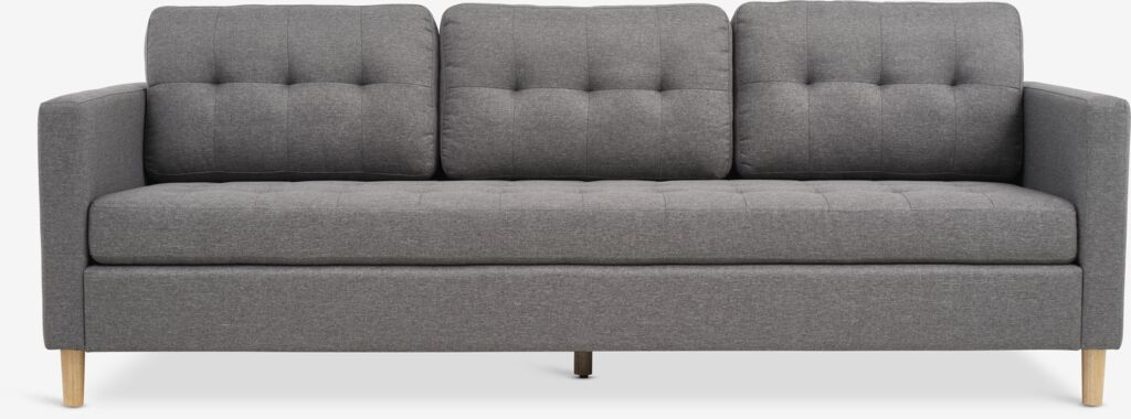 FALSLEV Sofa 3-osobowa FALSLEV z szarej tkaniny