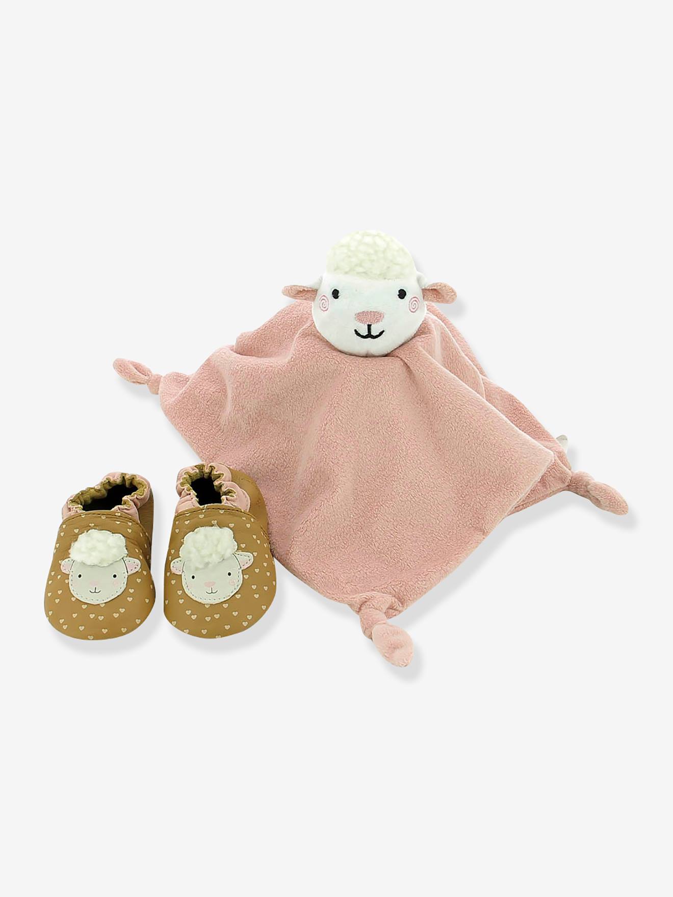 Robeez Baby Geschenk-Set: Krabbelschuhe & Schmusetuch ROBEEZ - camel