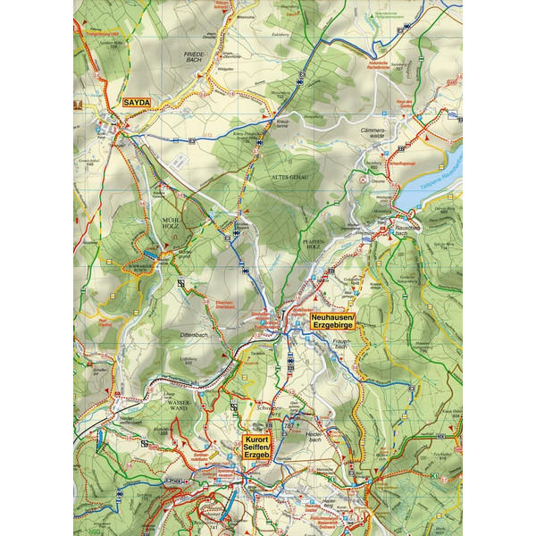 Wander- Ski- und Radwanderkarte Osterzgebirge, Kurort Seiffen und Umgebung 1 : 35 000 - Wanderkarte