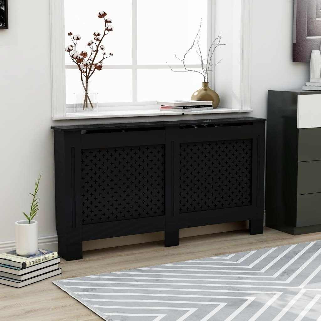 vidaXL Heizkörper-Wäschetrockner Heizkörperverkleidung Schwarz 152 x 19 x 81 cm MDF