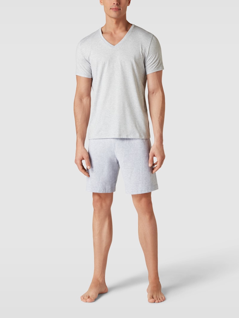Pyjama-Hose mit elastischem Bund Modell 'RINGWOOD' in hellgrau meliert