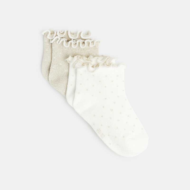 Socquettes (lot de 2) blanc bébé fille