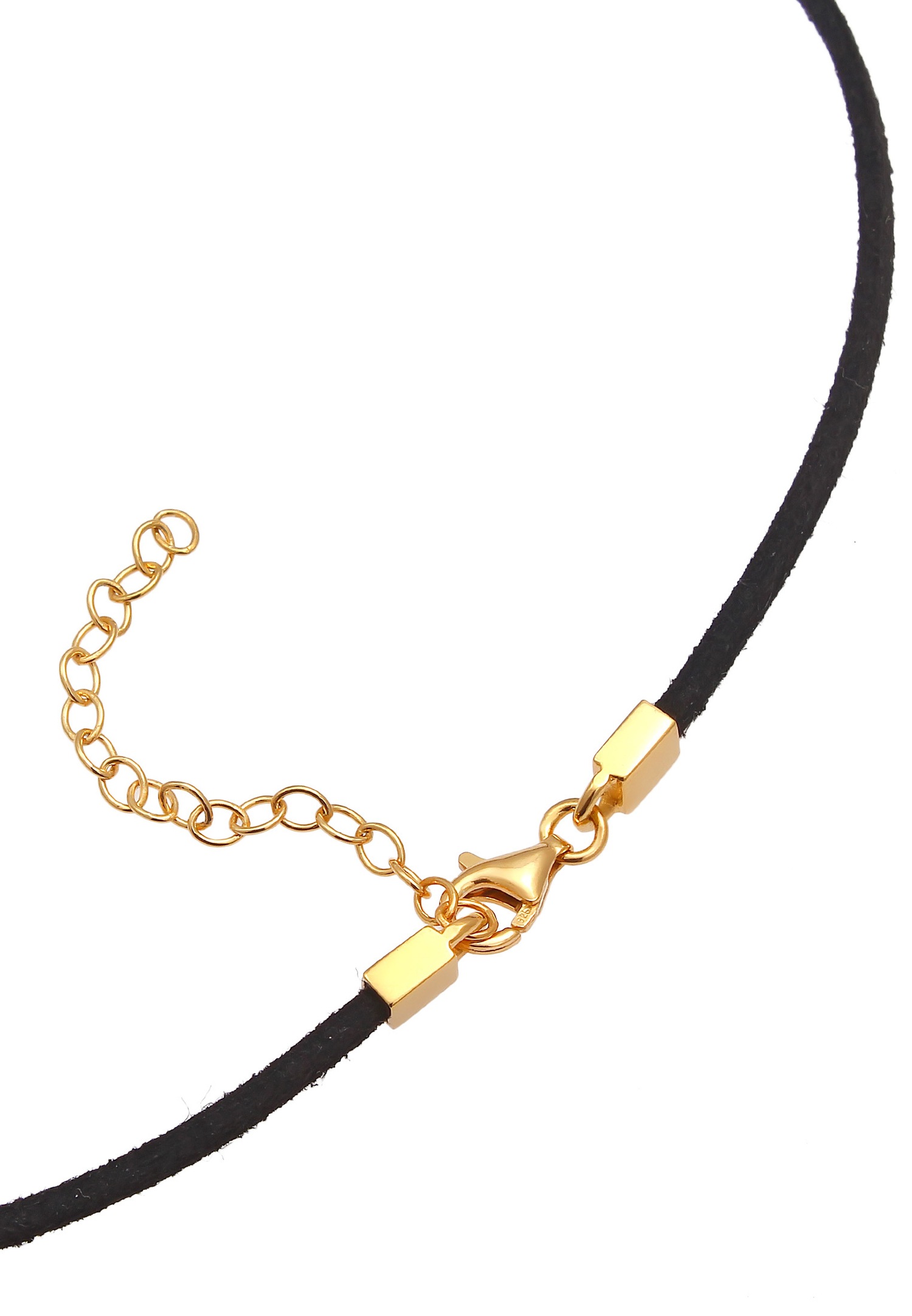Elli Women's Bracelet Plate, Trendy Black Textile in 925 Sterling Silver