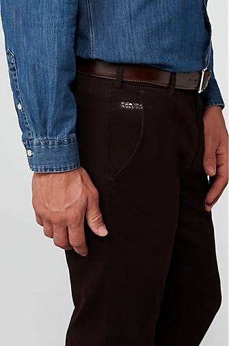 MEYER Chino-Hose Super-Stretch Check Pattern Chino
