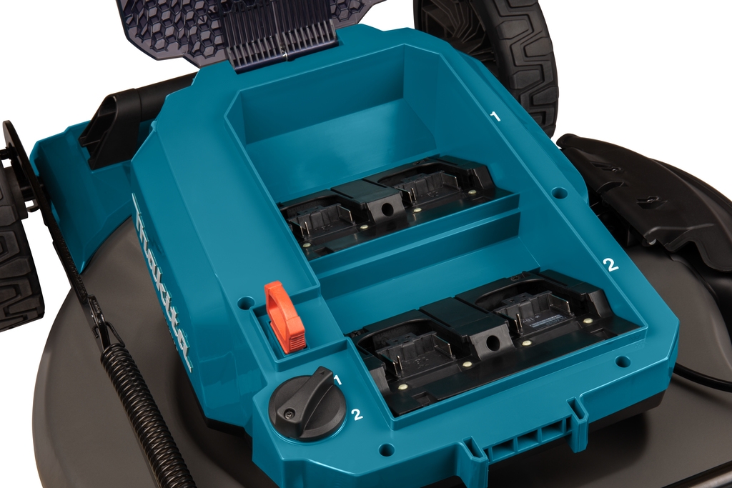 Akumulátorová sekačka na trávu Makita DLM530PT4 53 cm 2 x 18V se 4 x 5,0Ah Li-Ion bateriemi a duální nabíječkou