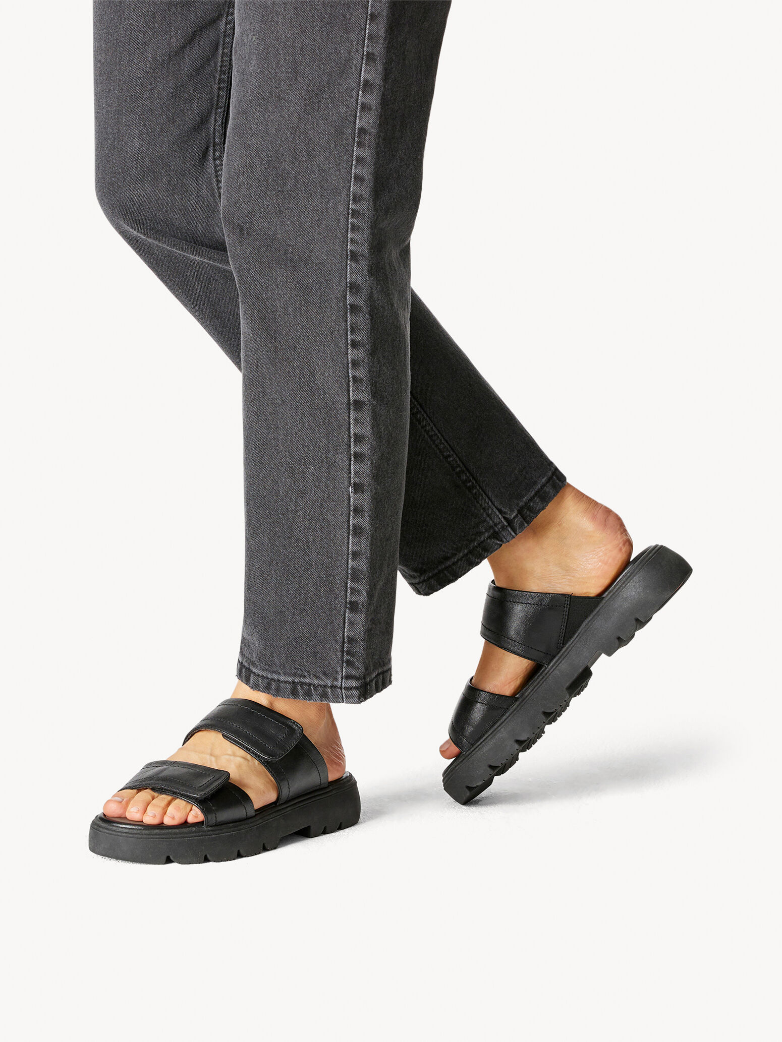 Mule en cuir - noir
