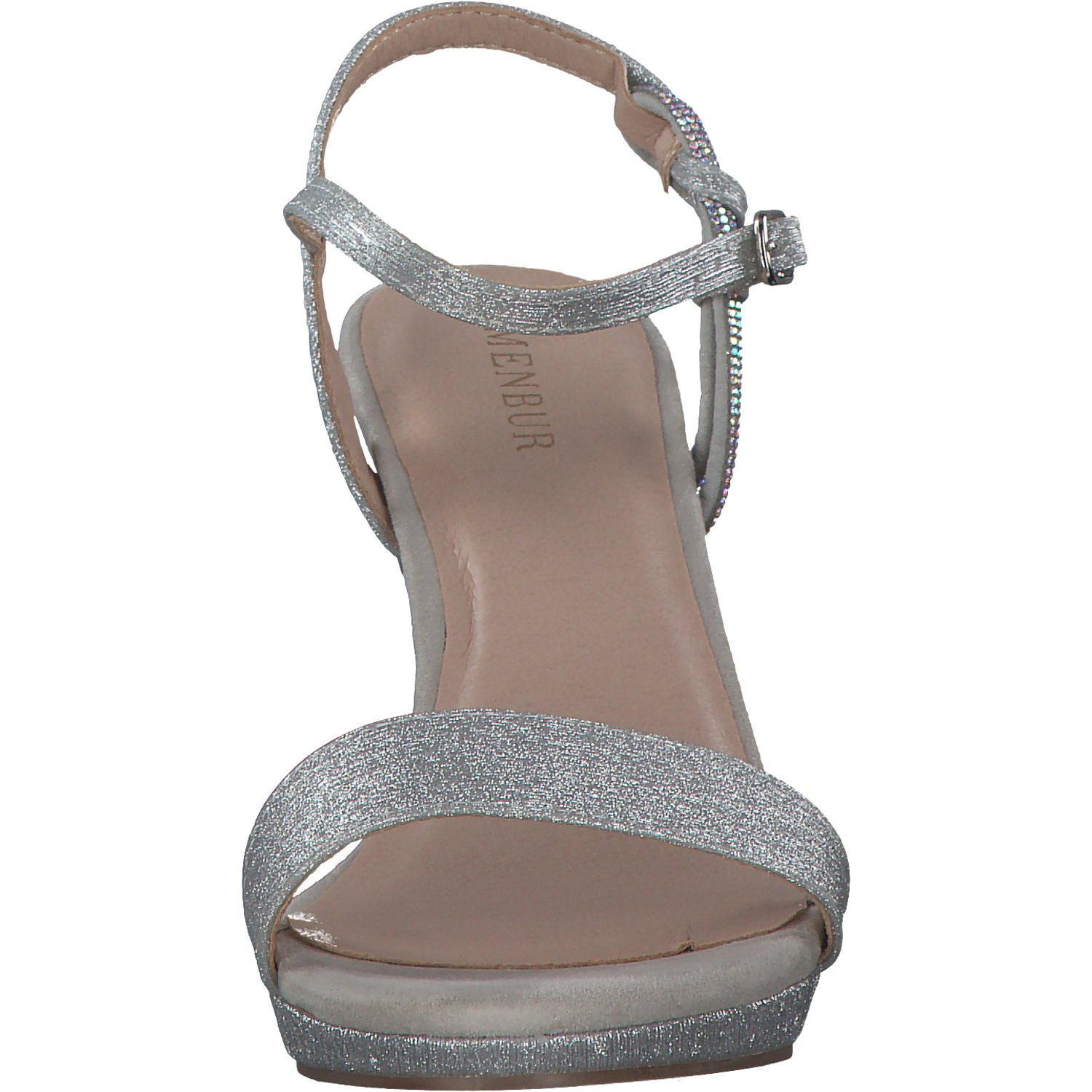 Menbur 24102, Plateau-Sandaletten, Damen, silber