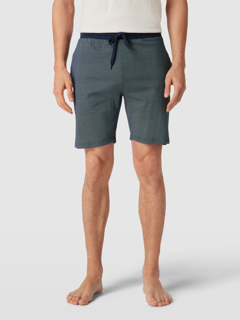 Pyjama-Shorts mit Allover-Muster in dunkelblau