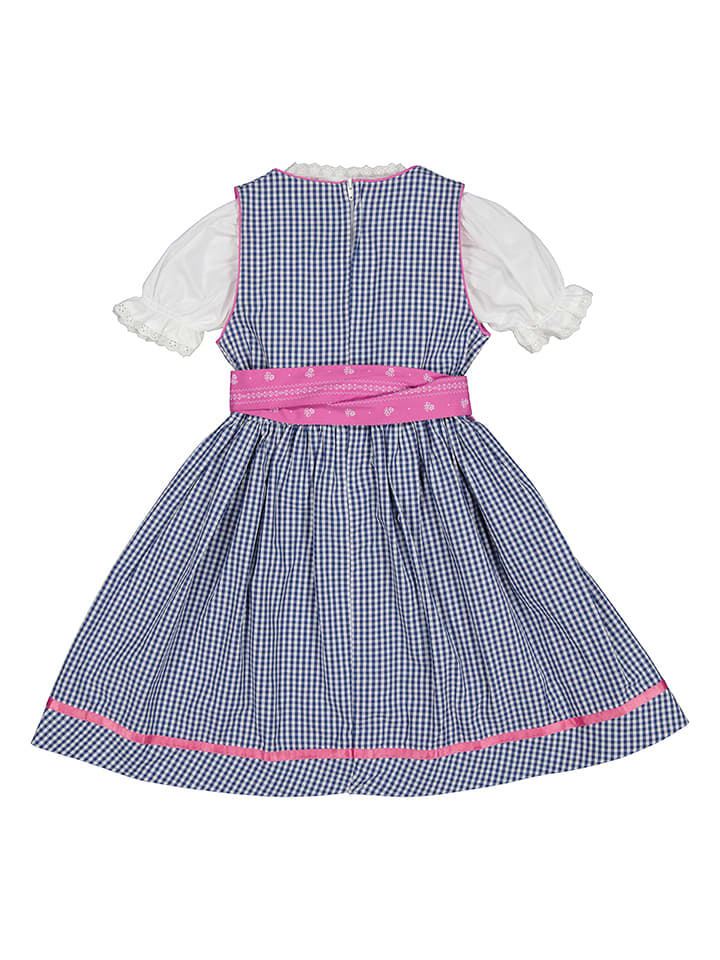 Isartrachten Dirndl in Blau/ Rosa günstig kaufen