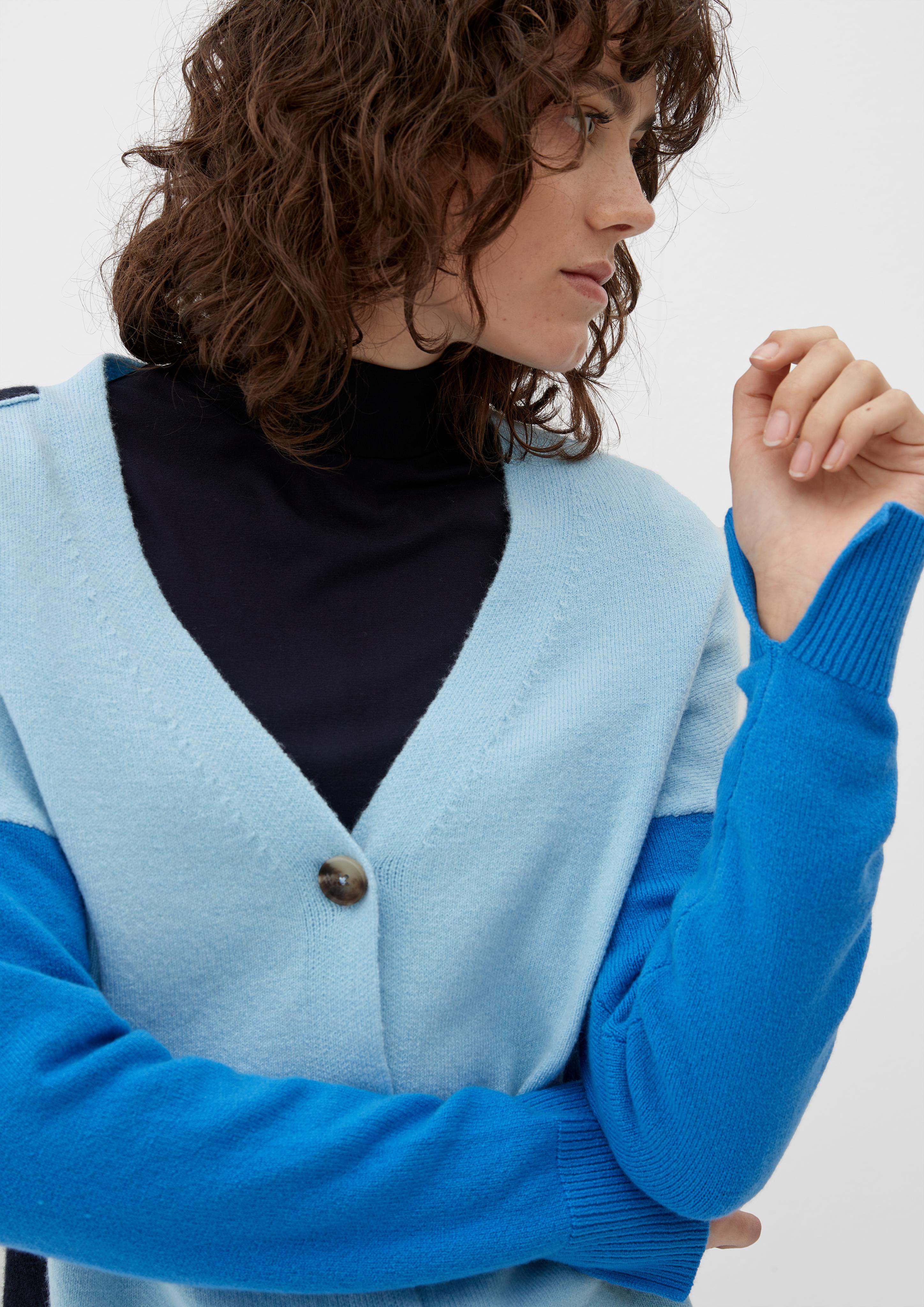 Strickjacke in Colour Blocking-Optik  2127211-59X8