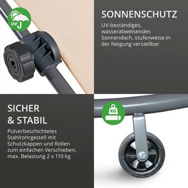 Leco Doppelliege, mit verstellbarem Sonnendach, in versch. Farben