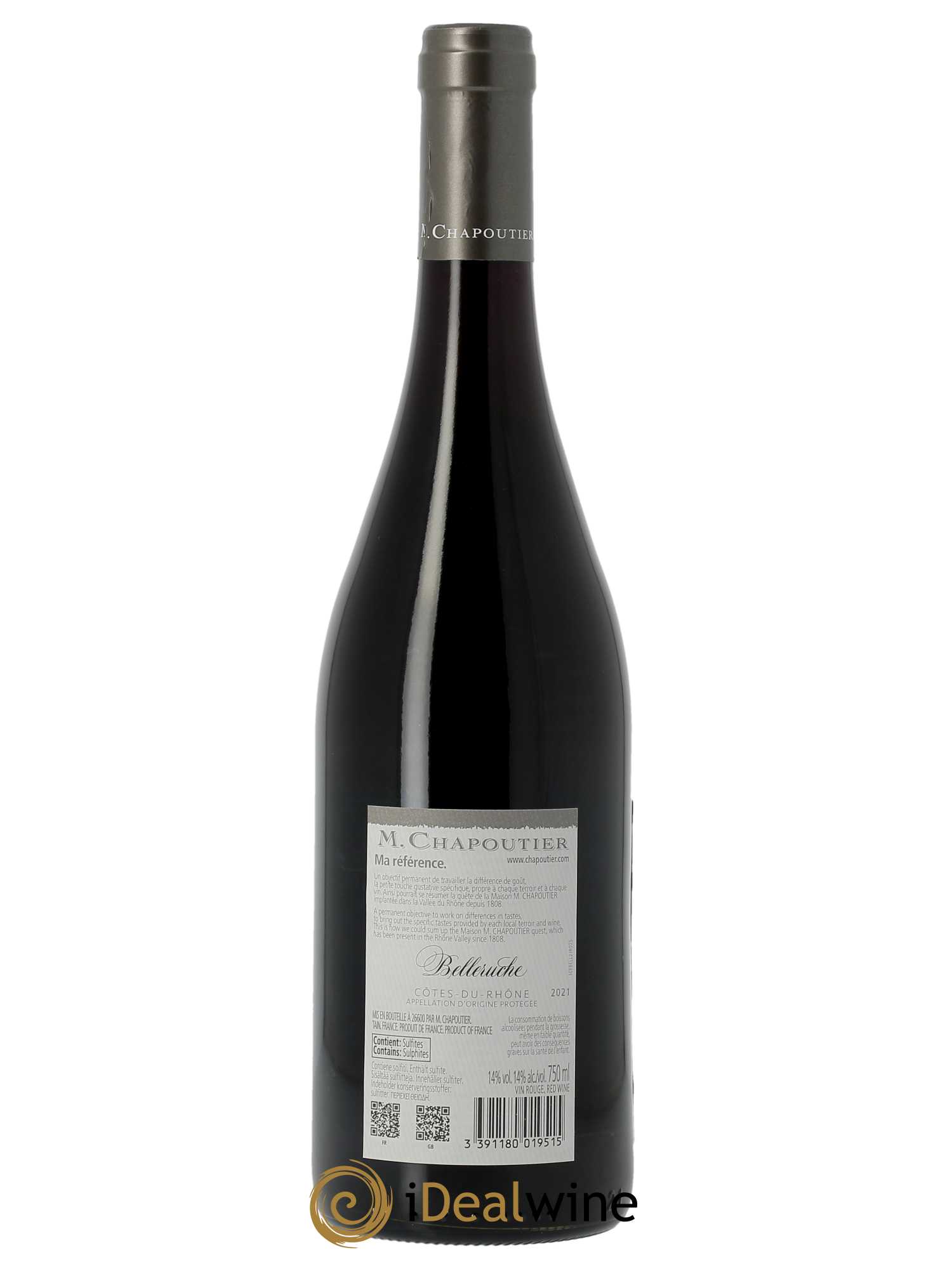 Côtes du Rhône Belleruche Chapoutier  2021 - Lot de 1 Bouteille