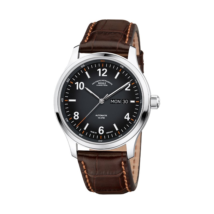 Mühle-Glashütte Herrenuhr Lunova Tag/Datum