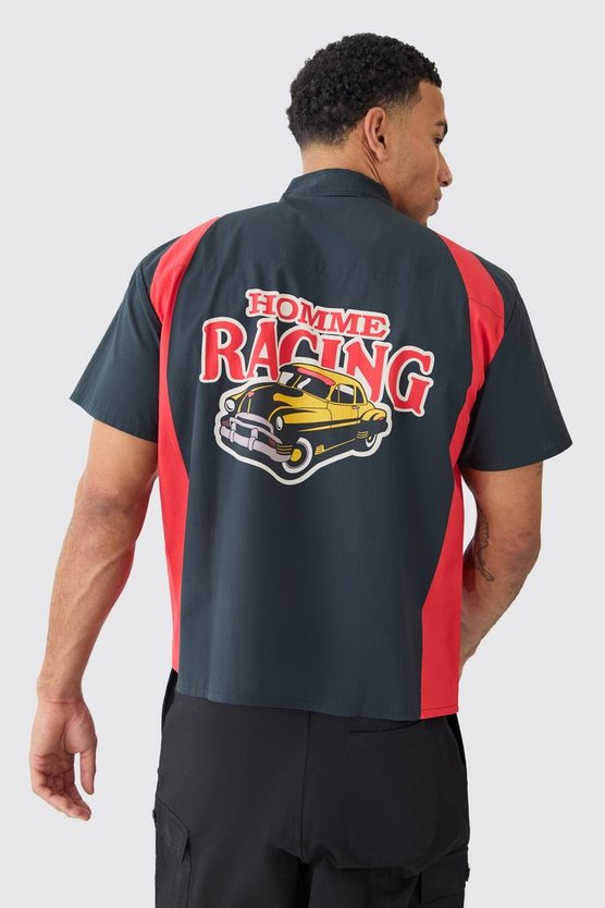 Short Sleeve Boxy Varsity Shirt