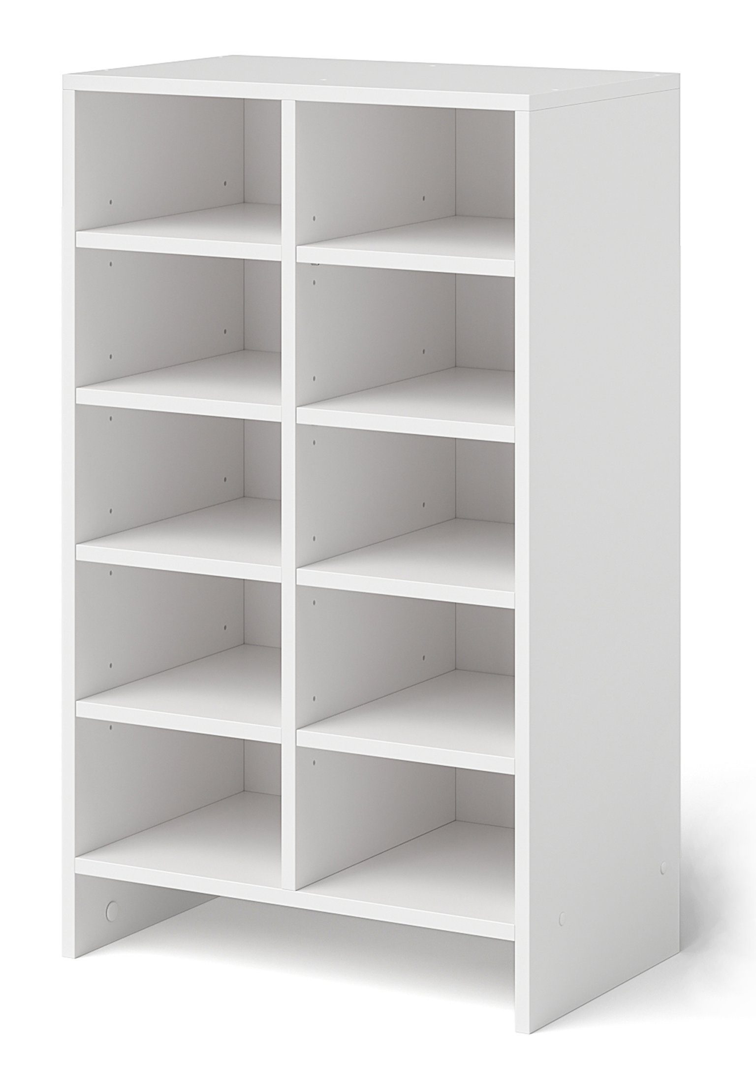 Bellamio Bücherregal Arve, Standregal, Regal weiß, 22 Ablagefächer, umbaubar zu 2 Regalen, Maße 183 x 33 x 54 cm