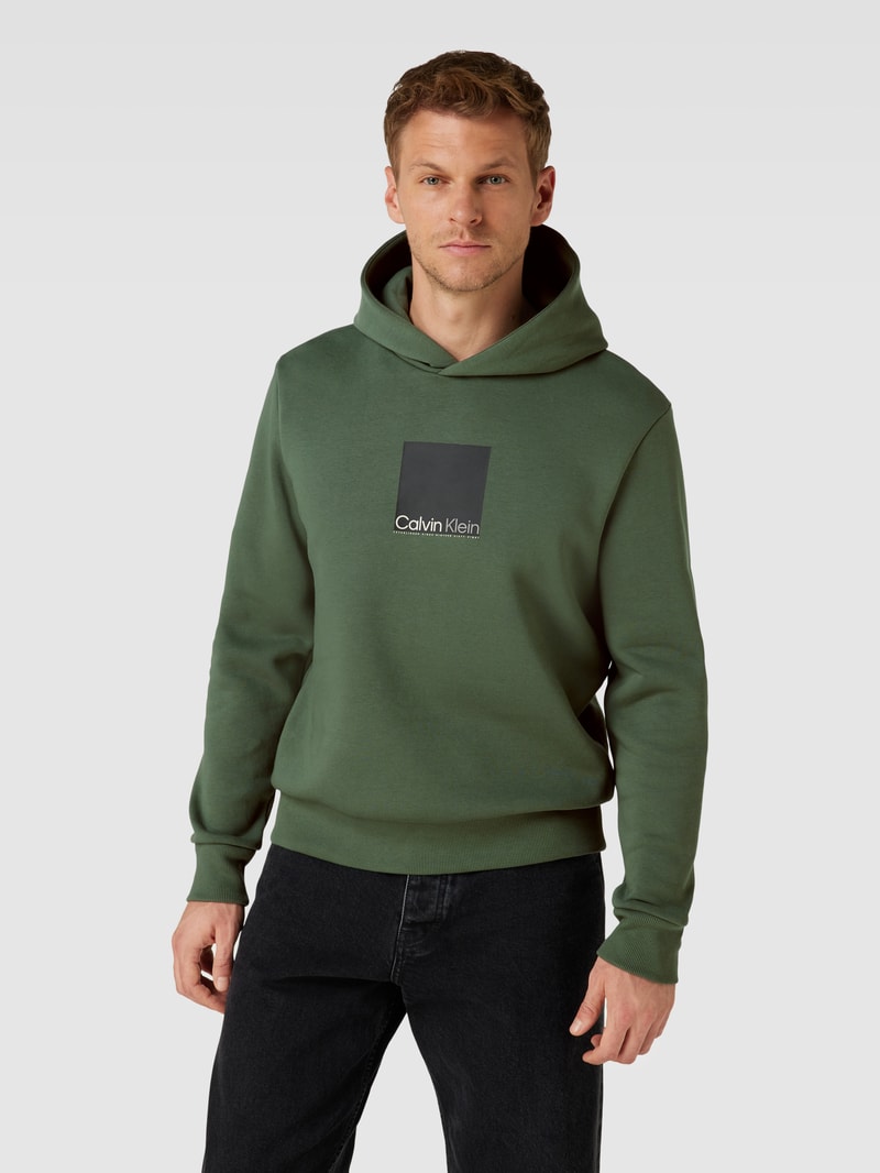 Hoodie mit Logo-Print in olivgrün