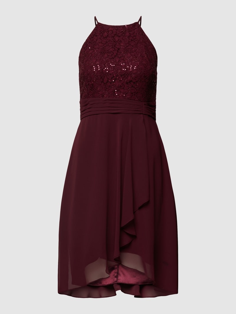 Cocktailkleid mit Baumwoll-Anteil in bordeaux rot