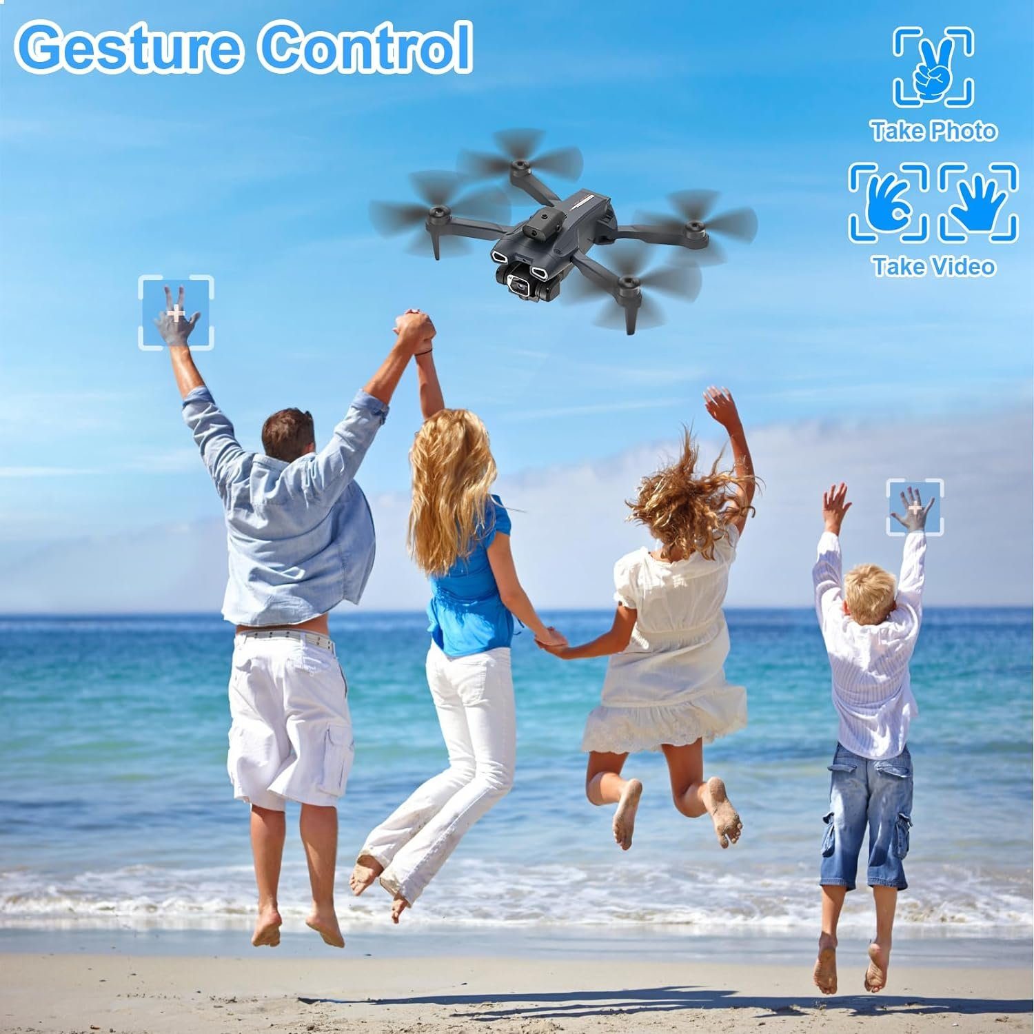 GuKKK Drohne (1080P, Verstellbarer mit 2 Batterien, RC WiFi FPV Übertragung für Anfänger)