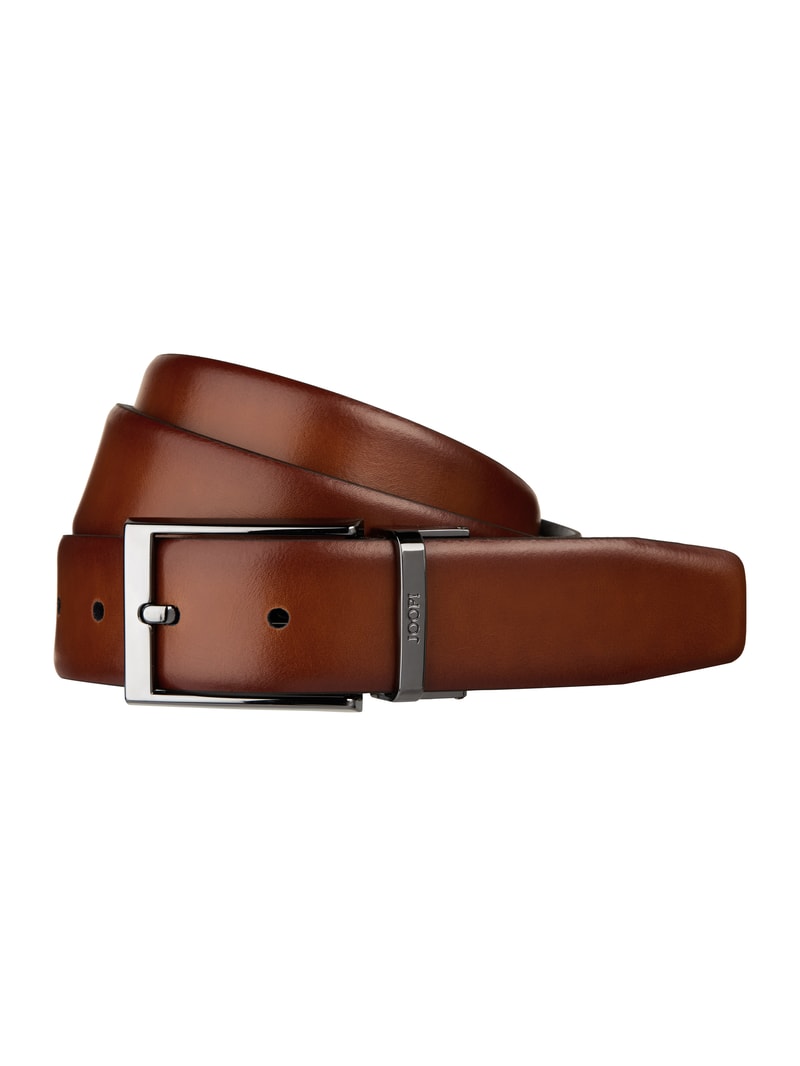 Wendegürtel aus echtem Leder in cognac