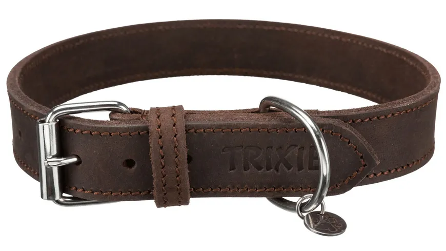 Trixie Rustic Fettleder Halsband dunkelbraun L