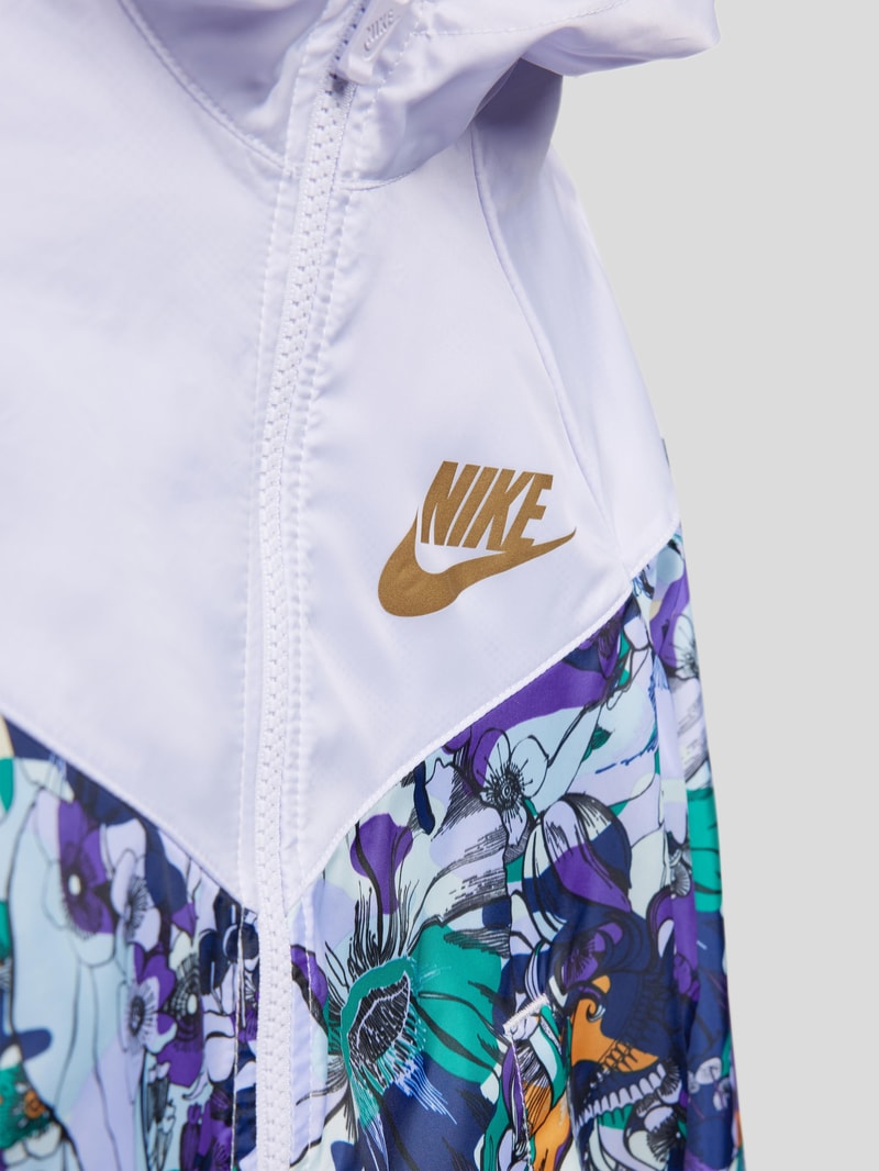 Jacke mit floralem Muster in weiß