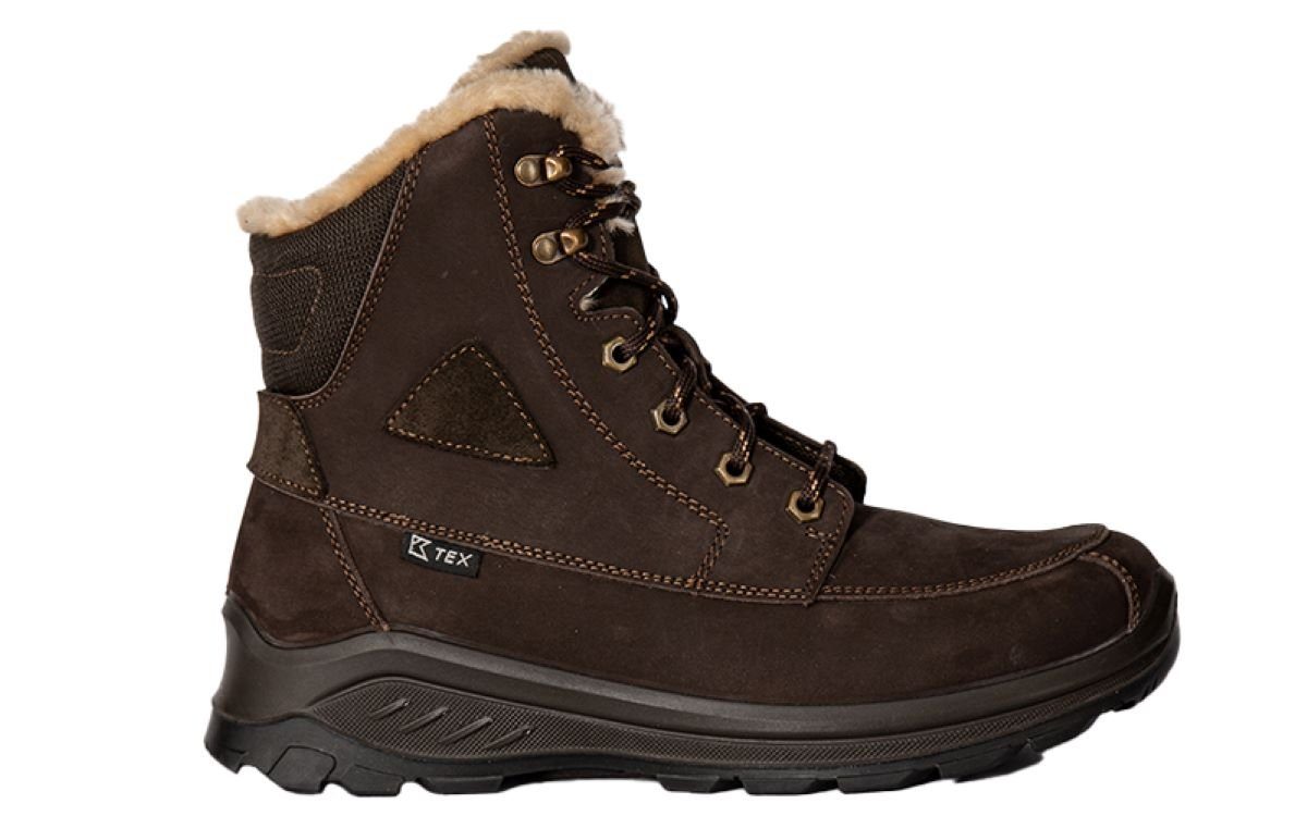 Kastinger Jangaan Herren Leder Lammmfell gefütterter Winterstiefel dk.brown Outdoorwinterstiefel wasserdicht
