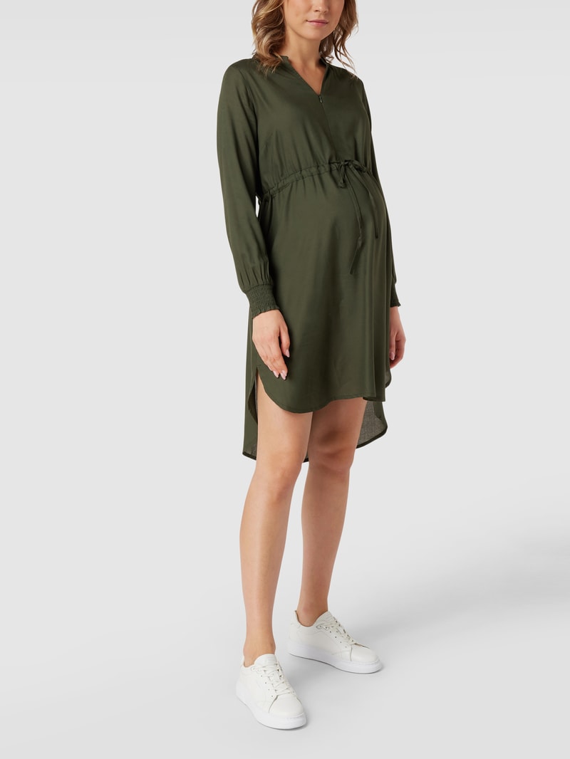 Still-Midikleid aus Viskose in dunkelgrün