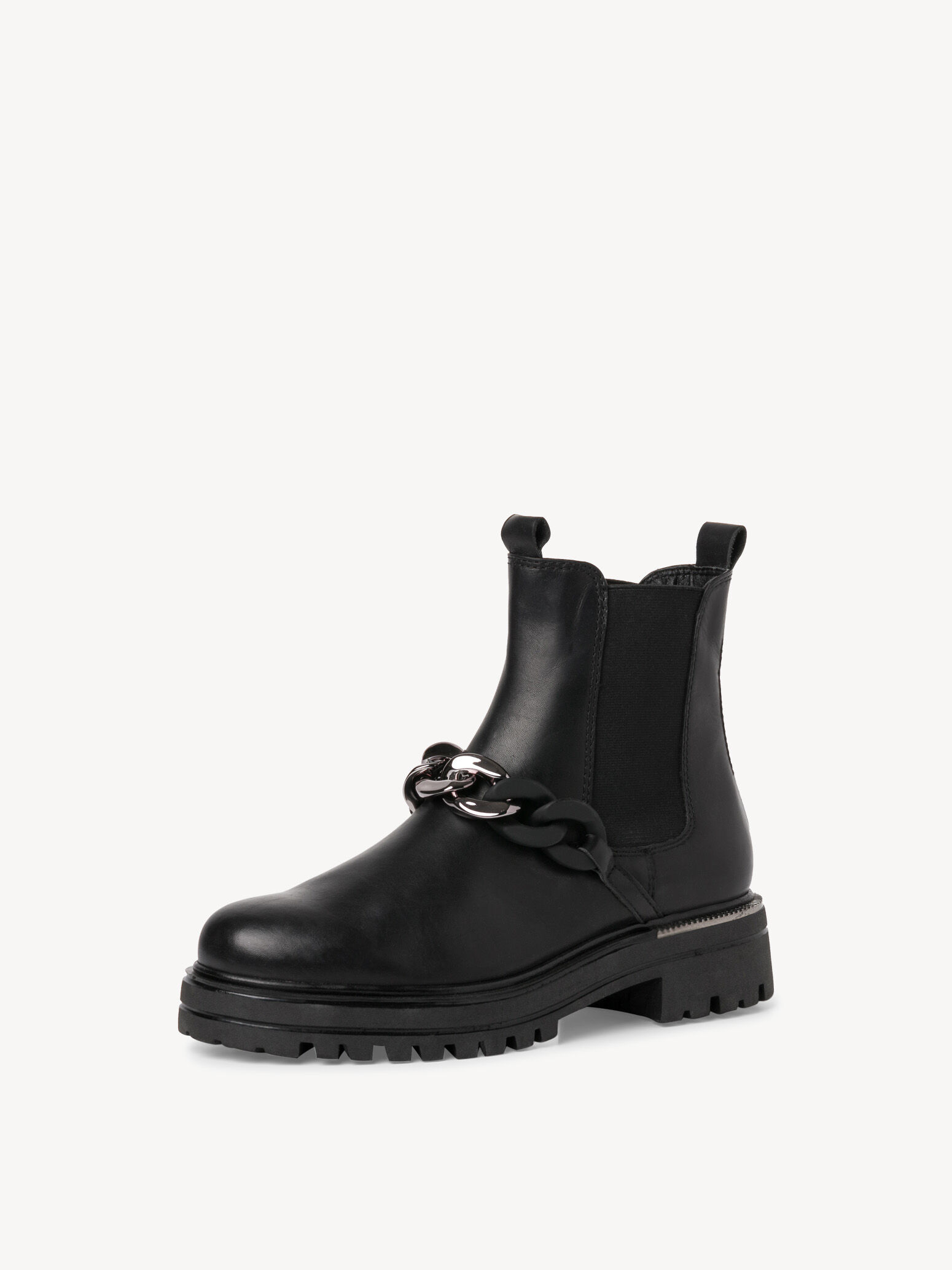 Bottine Chelsea en cuir - noir