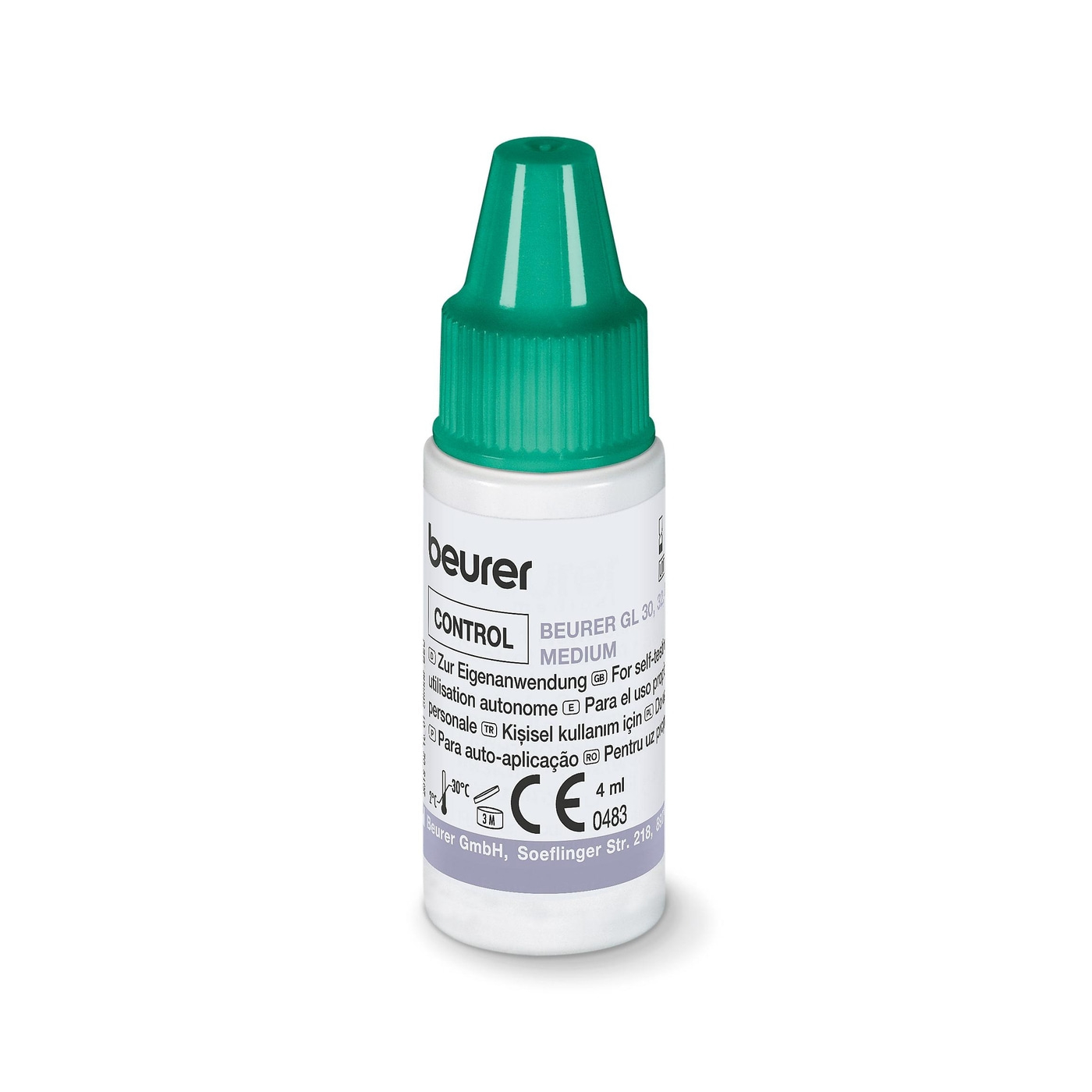 Beurer Kontrolllösung - GL 30/32/34 BGL 40/60 MEDIUM + HIGH-Kontrolllösung MEDIUM + HI für die Blutzuckermessgeräte GL 30/32/34/ & BGL 40/60