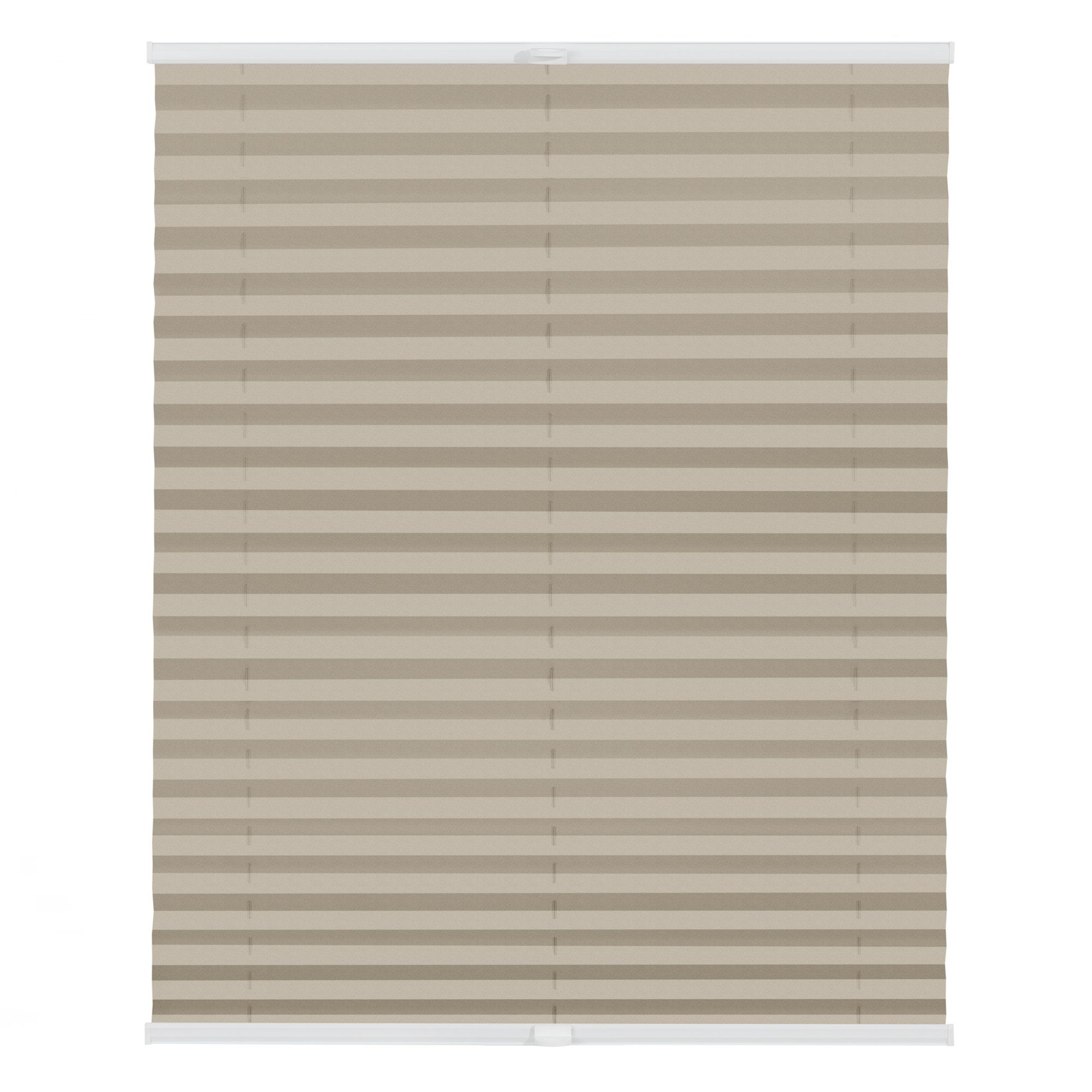 Plissee nach Maß Klebfix, ohne Bohren, verspannt, blickdicht - Beige, LICHTBLICK ORIGINAL, blickdicht, inkl. Klebeträger, Klebbar, kleben