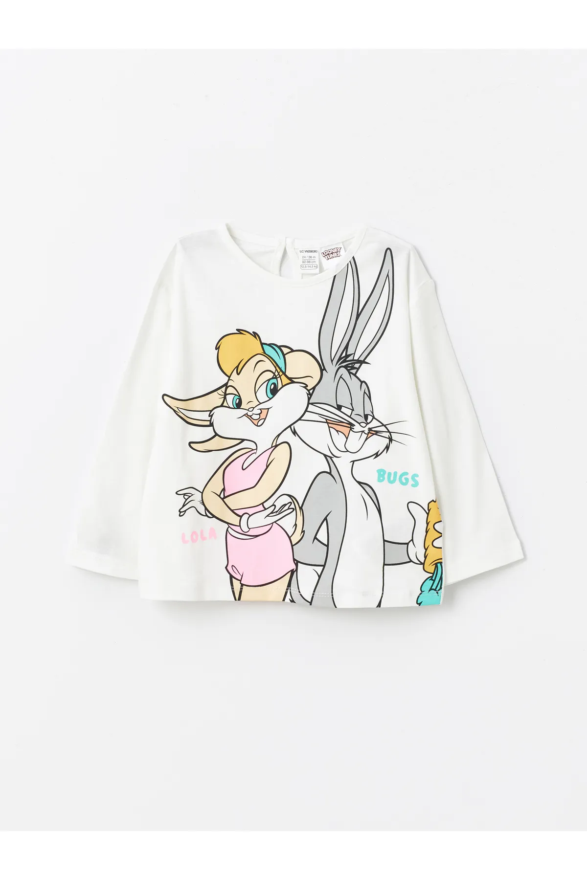 LC Waikiki  2-teiliges Set aus langärmligem Baby-Sweatshirt und Jogginghose mit Rundhalsausschnitt und bedrucktem Lola Bunny-Motiv