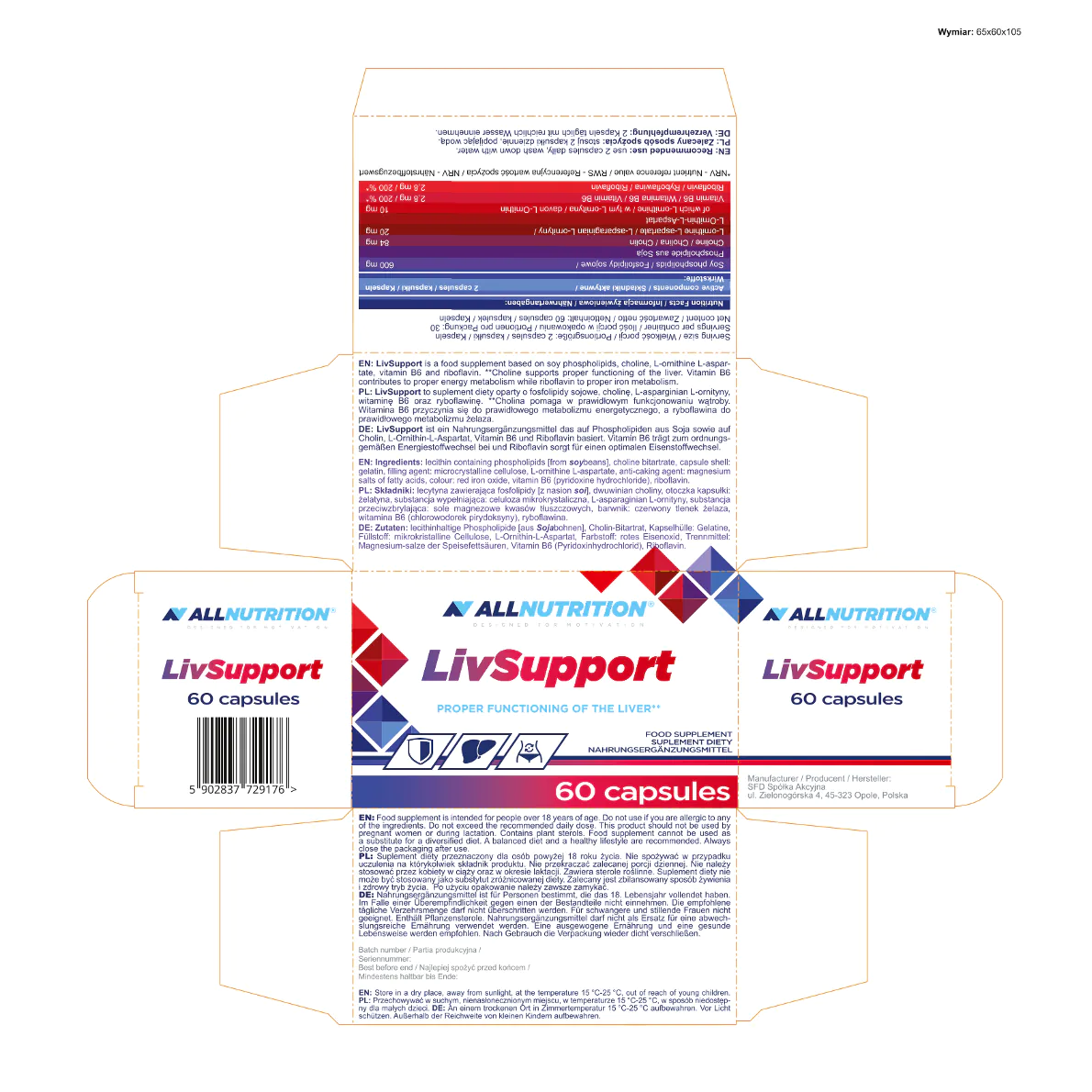 Allnutrition Livsupport, podrška za jetru, kapsule