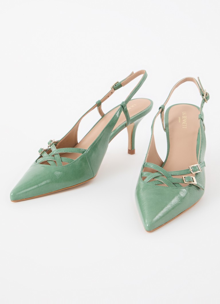L.K.Bennett  Caprice slingback van leer met lakfinish