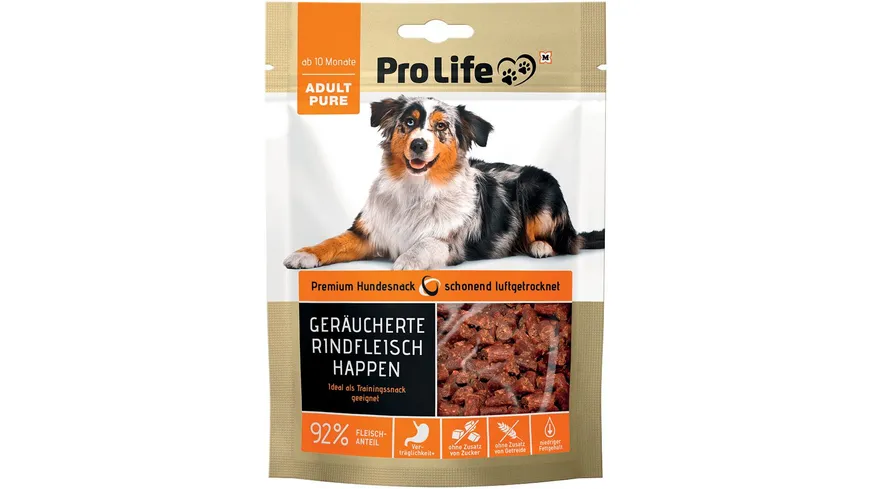 ProLife Hundesnack Geräucherte Rindfleischhappen 80 g